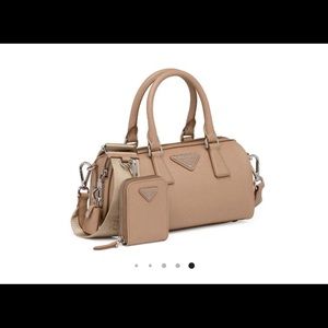 Authentic - Prada Saffieno mini with detachable wallet / AirPods case like new
